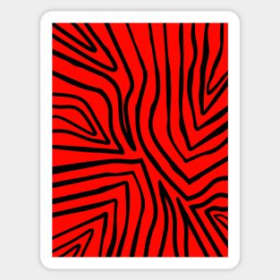 RED Zebra Stripes Sticker